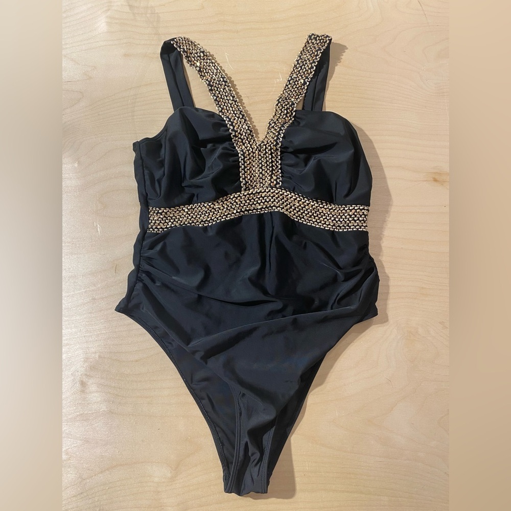 Black and Gold Swimsuit 2XL (JC)